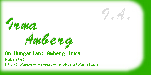 irma amberg business card